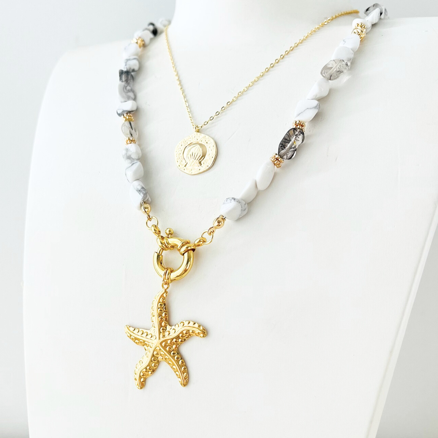 Ocean Treasures | Textured Starfish Charm Pendant | 14K Gold Plated Interchangeable Pendant