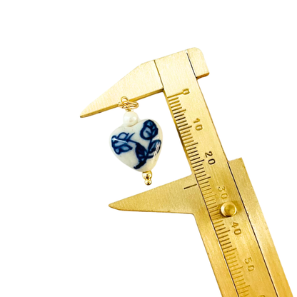 Heart Porcelain Charm Pendant - Interchangeable Pendant Only