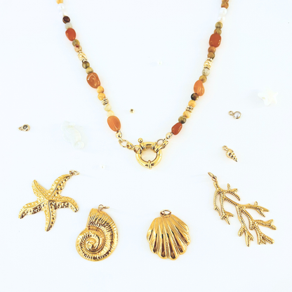 Crazy Lace Agate & Yellow Aventurine Natural Gemstone Necklace | Interchangeable Clasp