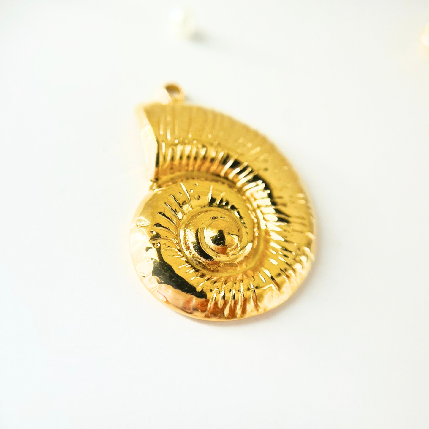 Gold Plated Nautilus Shell Charm Pendant Ocean Treasures - Interchangeable Pendant