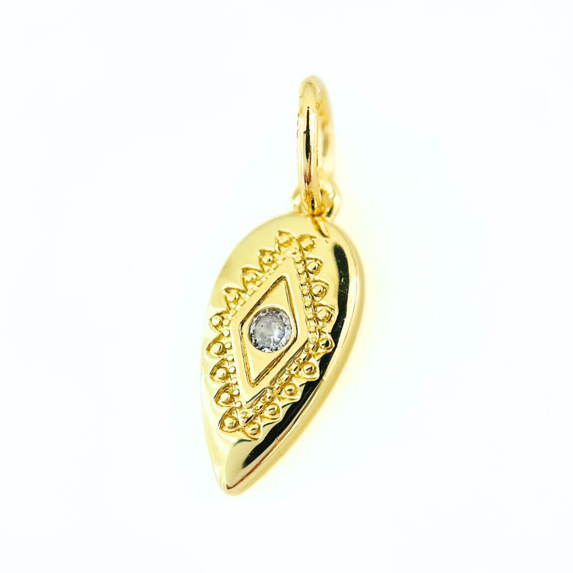 Evil Eye Tear Drop Pendant | Gold Plated Protection Charm Necklace