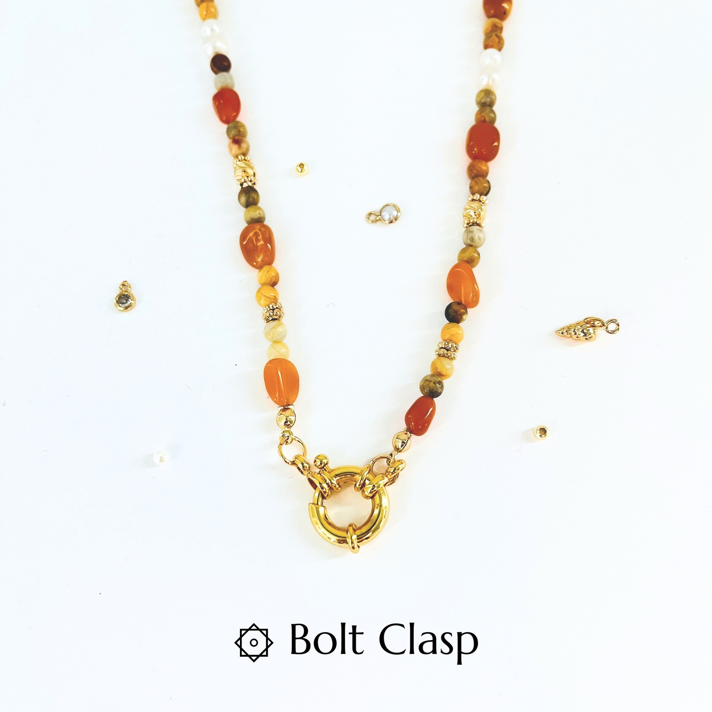 Crazy Lace Agate & Yellow Aventurine Natural Gemstone Necklace | Interchangeable Clasp