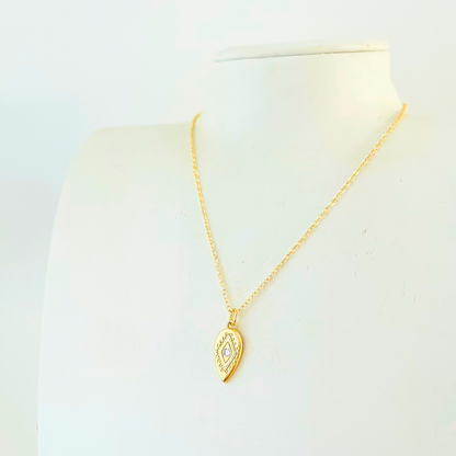 Evil Eye Tear Drop Pendant Necklace - Gold Plated Protection Jewellery