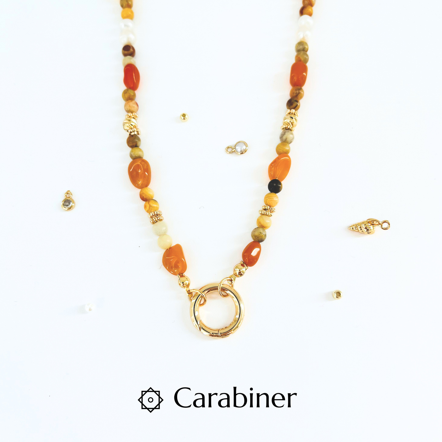 Crazy Lace Agate & Yellow Aventurine Natural Gemstone Necklace | Interchangeable Clasp