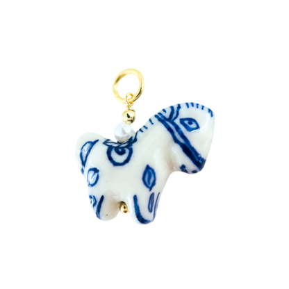Horse Porcelain Charm Pendant - Interchangeable Pendant Only