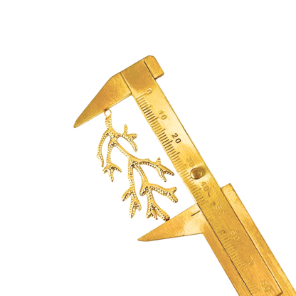 14K Gold Plated Coral Charm Pendant Ocean Treasures - Interchangeable Pendant