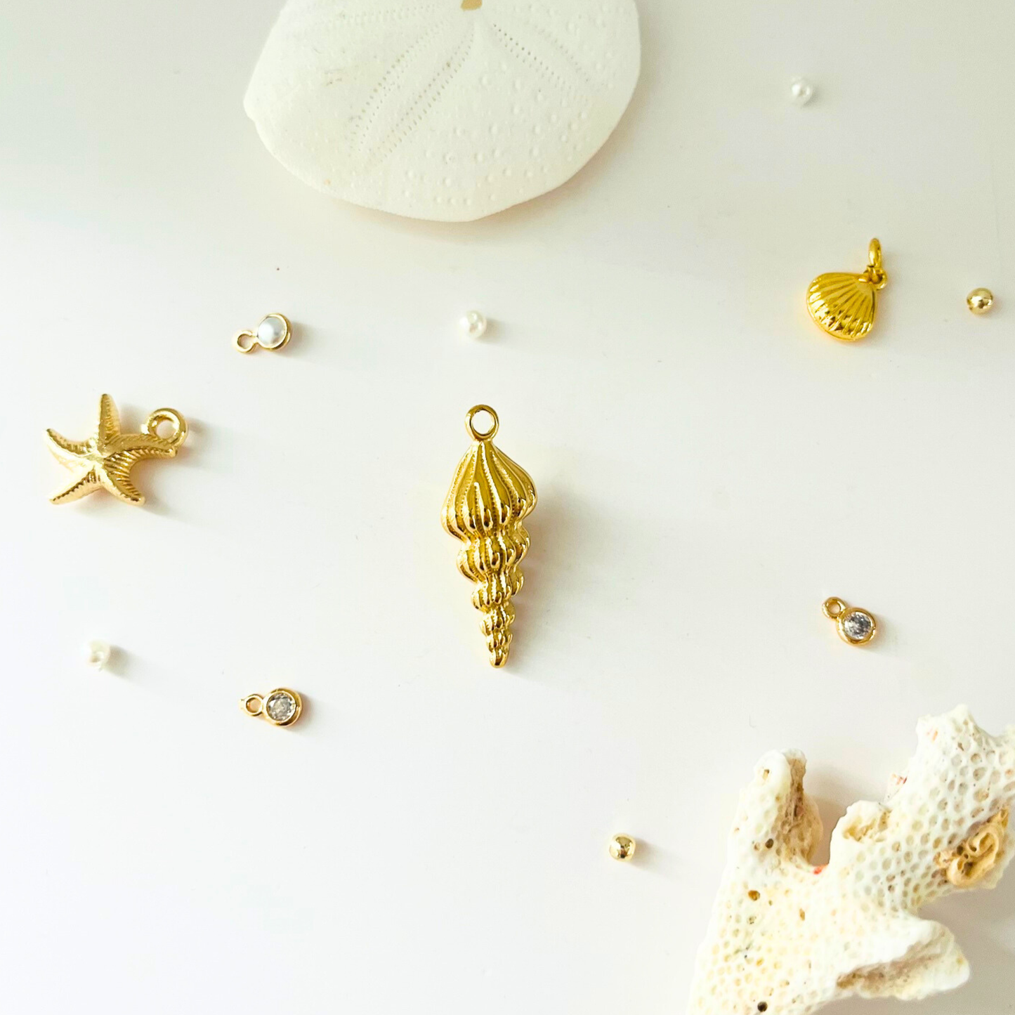 14K Gold Plated Tower Shell Charm Pendant Ocean Treasures - Interchangeable Pendant