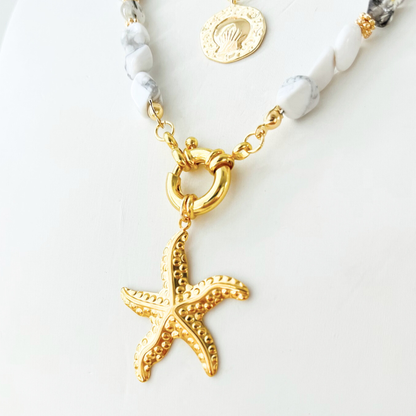 Ocean Treasures | Textured Starfish Charm Pendant | 14K Gold Plated Interchangeable Pendant