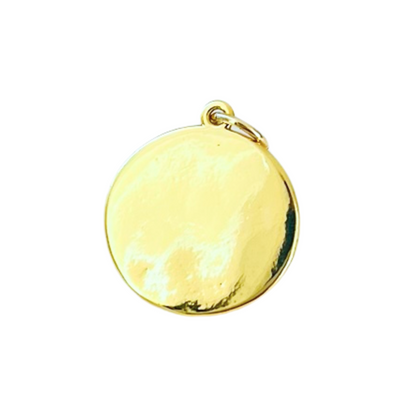 Ocean Treasures with Pearl Round Charm Pendant - Gold Plated Interchangeable Pendant