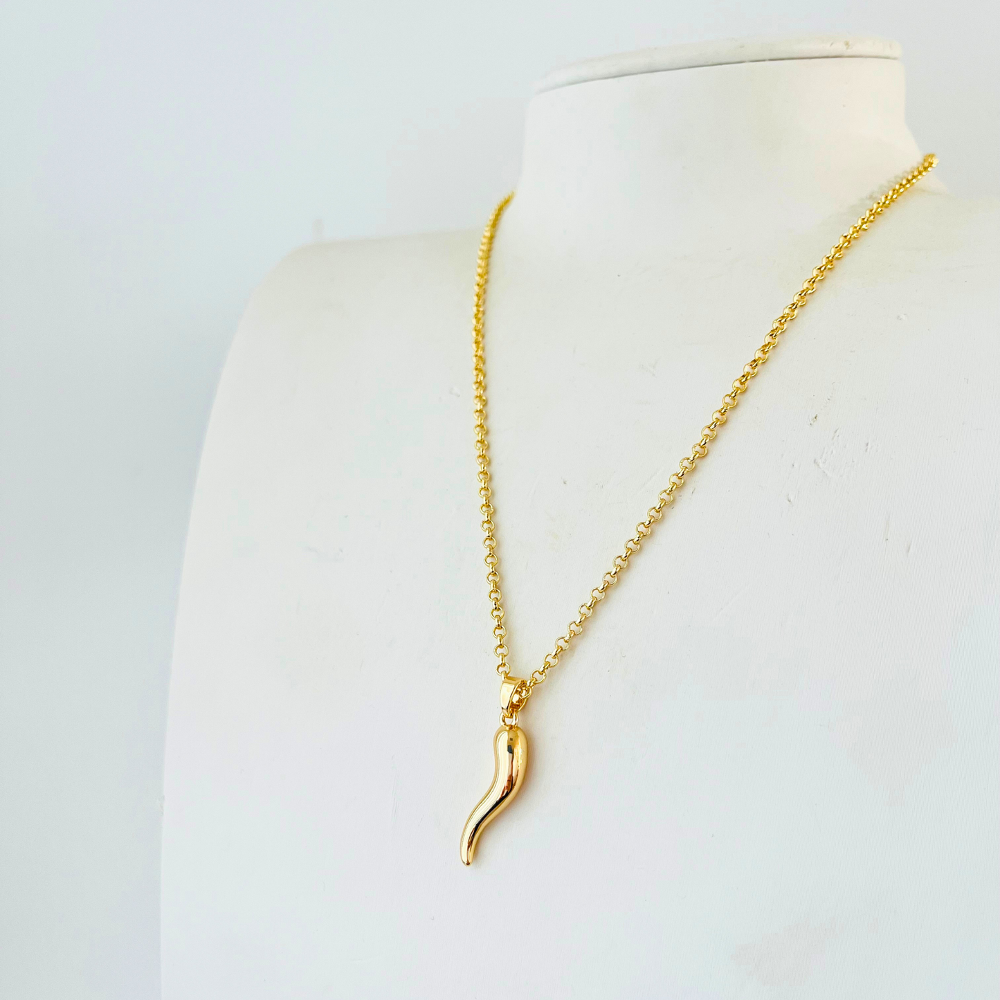 Chilli Pendant Necklace | Water-Resistant Good Luck Charm Gold Necklace