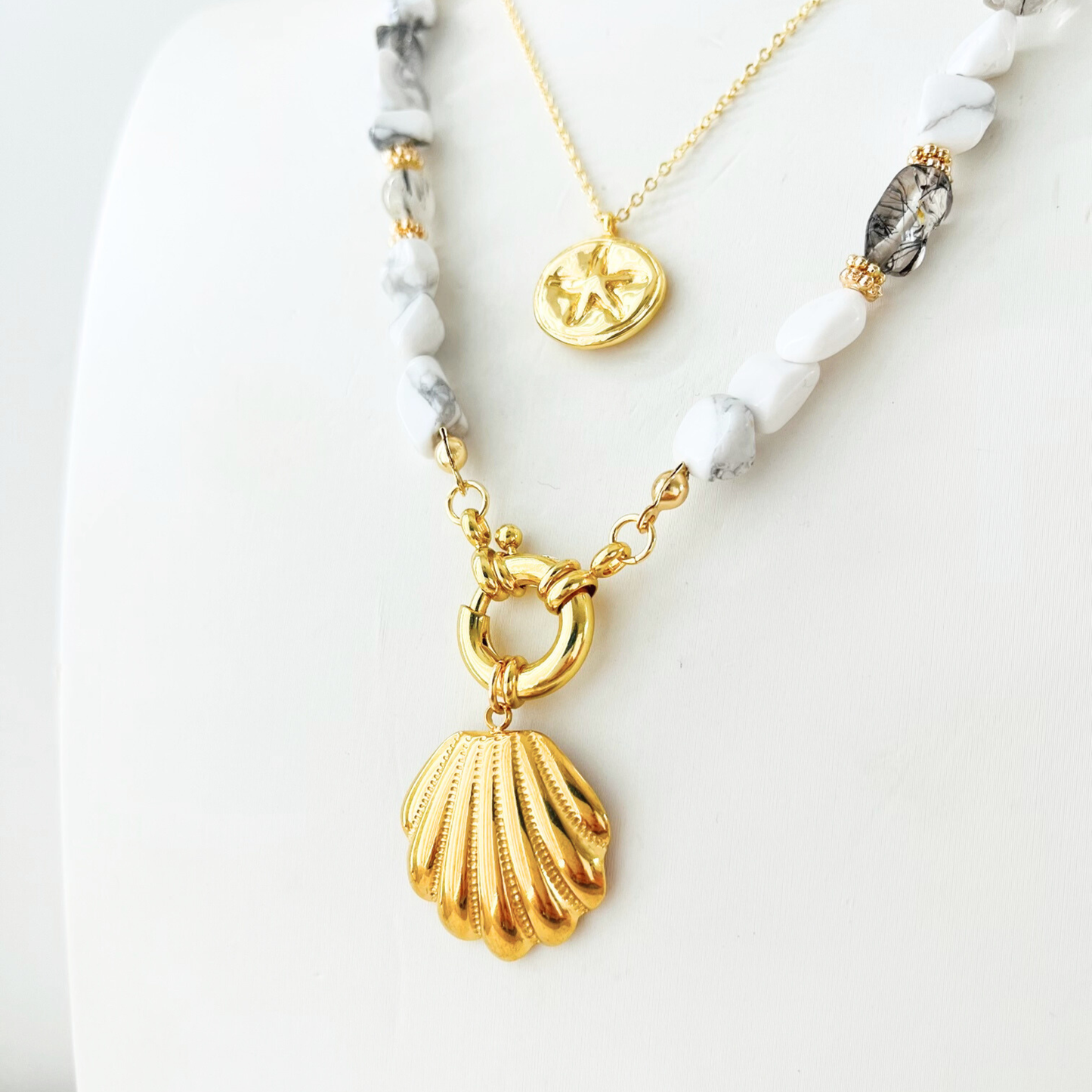 Ocean Treasures | Scallop Shell Pendant | 14K Gold Plated Interchangeable Pendant