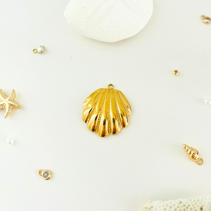 Ocean Treasures | Scallop Shell Pendant | 14K Gold Plated Interchangeable Pendant