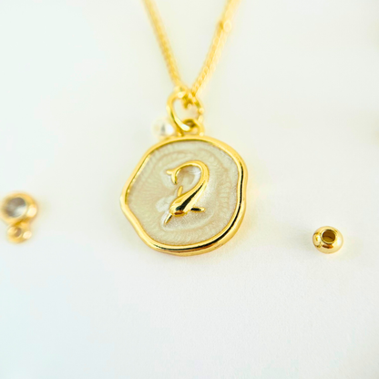 Ocean Charm Dolphin Enamel Pendant Necklace - Gold Plated Layering Jewellery