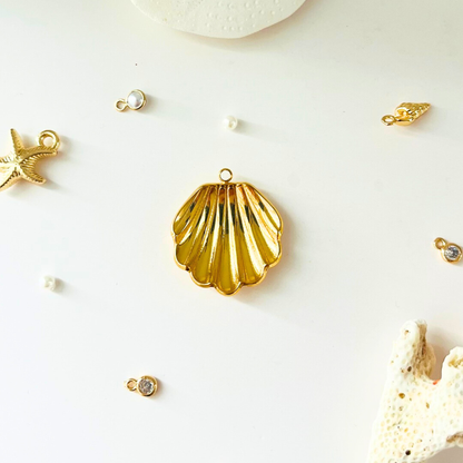 Ocean Treasures | Scallop Shell Pendant | 14K Gold Plated Interchangeable Pendant