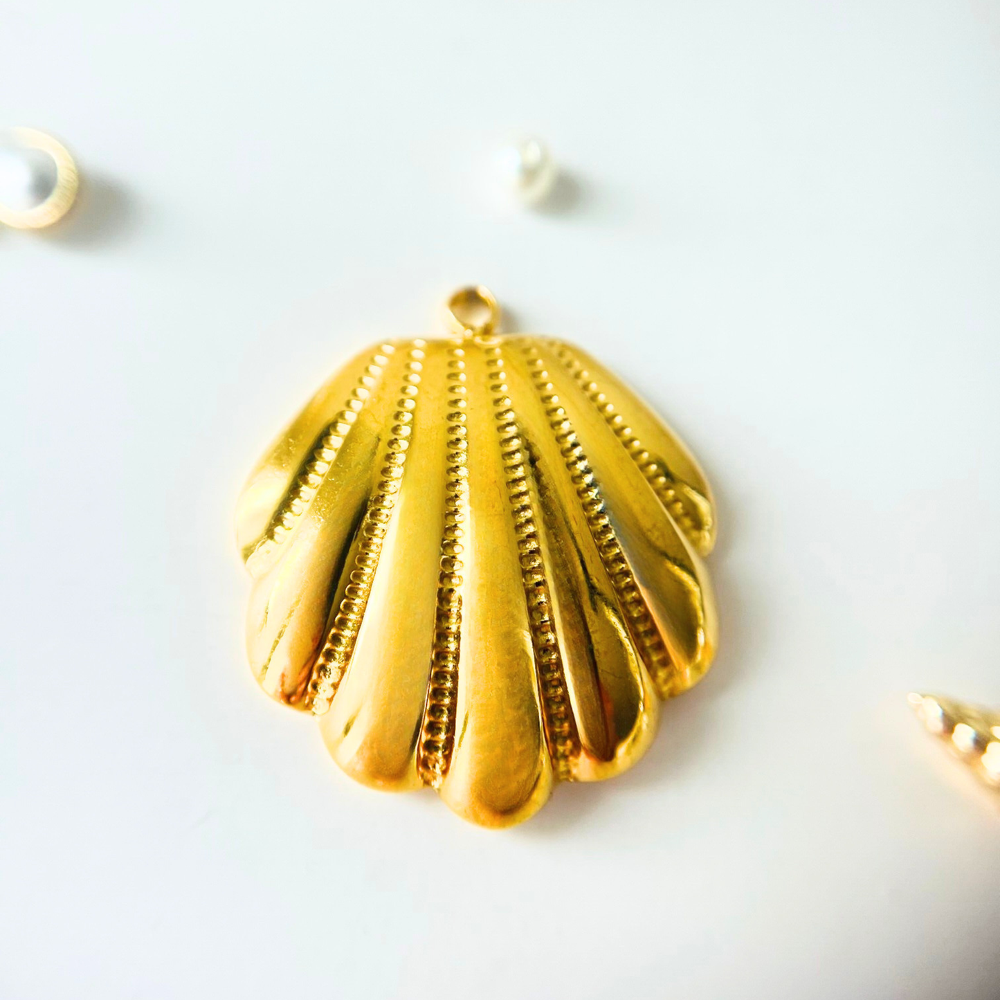 Ocean Treasures | Scallop Shell Pendant | 14K Gold Plated Interchangeable Pendant