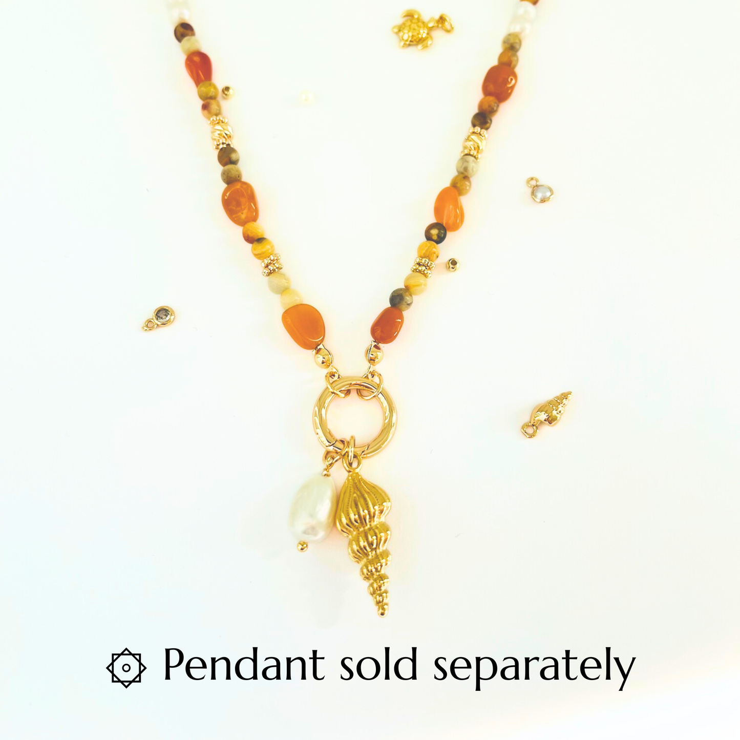 Crazy Lace Agate & Yellow Aventurine Natural Gemstone Necklace | Interchangeable Clasp