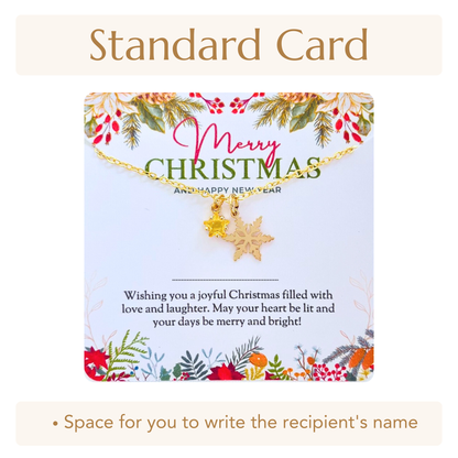 Gold Star Christmas Necklace - Snowflake, Pinecone & Reindeer Charm