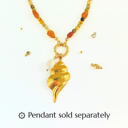 Crazy Lace Agate & Yellow Aventurine Natural Gemstone Necklace | Interchangeable Clasp