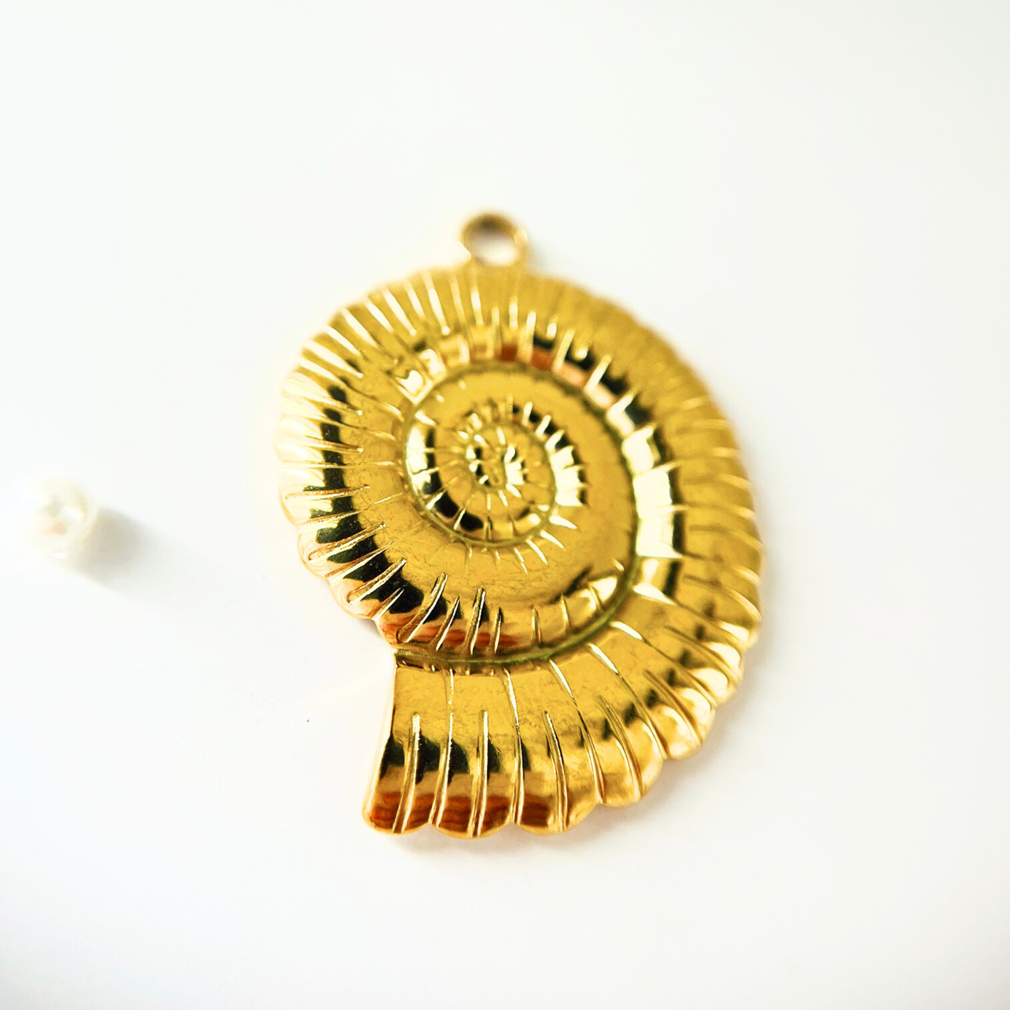 Ocean Treasures | 14K Gold Plated Nautilus Shell Charm | Interchangeable Pendant