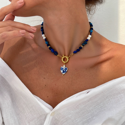 Heart Porcelain Charm Pendant - Interchangeable Pendant Only