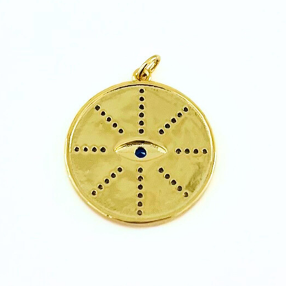 Guardian Evil Eye Symbols Round Pendant - Protection Jewelry