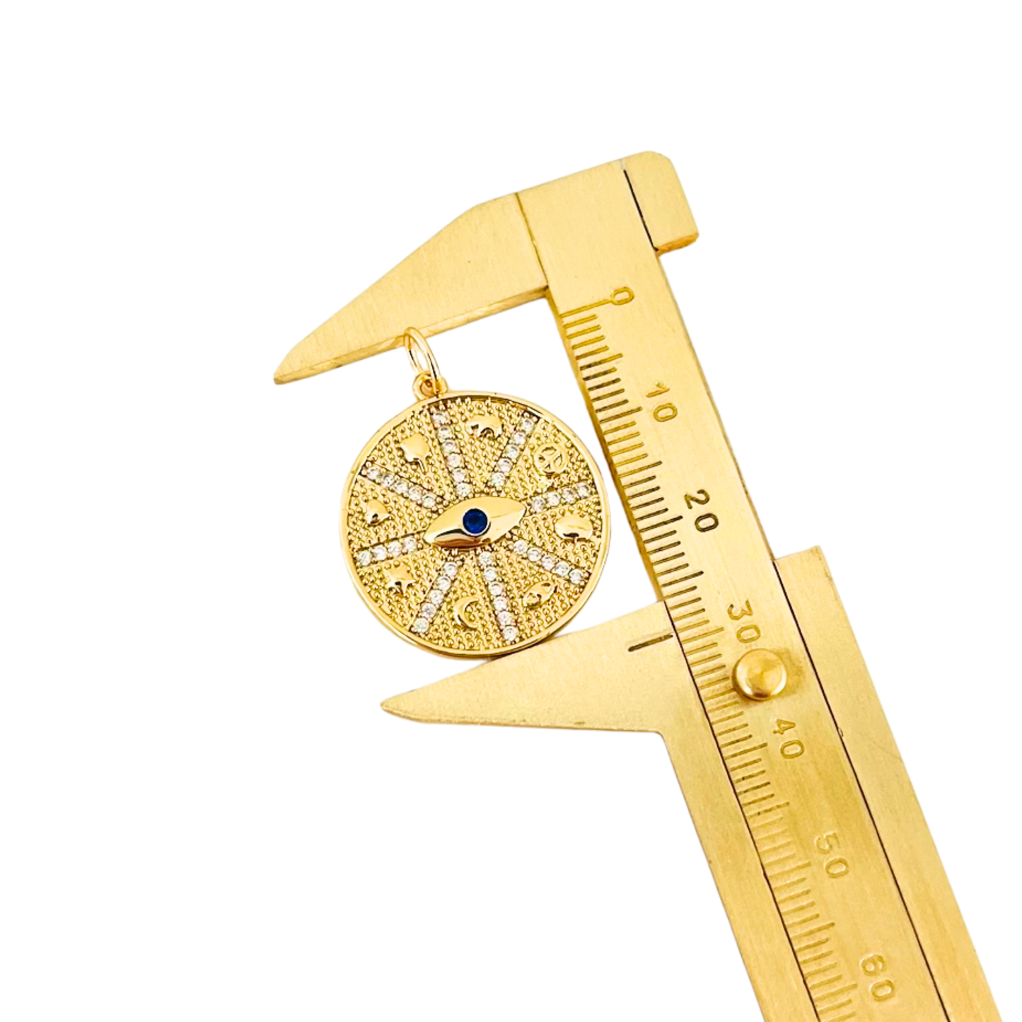 Guardian Evil Eye Symbols Round Pendant - Protection Jewelry