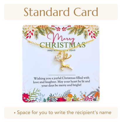 Clear Star Christmas Necklace - Snowflake, Pinecone & Reindeer Charm