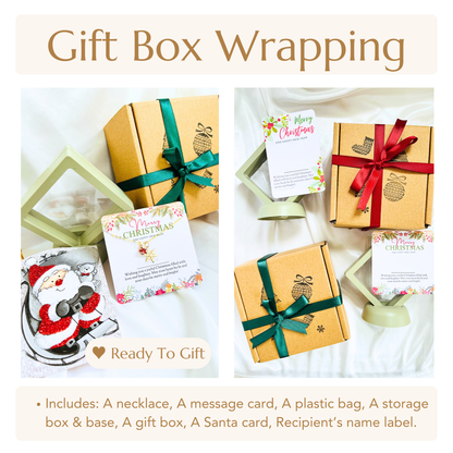 Gold Star Christmas Necklace - Snowflake, Pinecone & Reindeer Charm