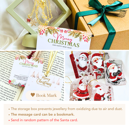 Gold Star Christmas Necklace - Snowflake, Pinecone & Reindeer Charm