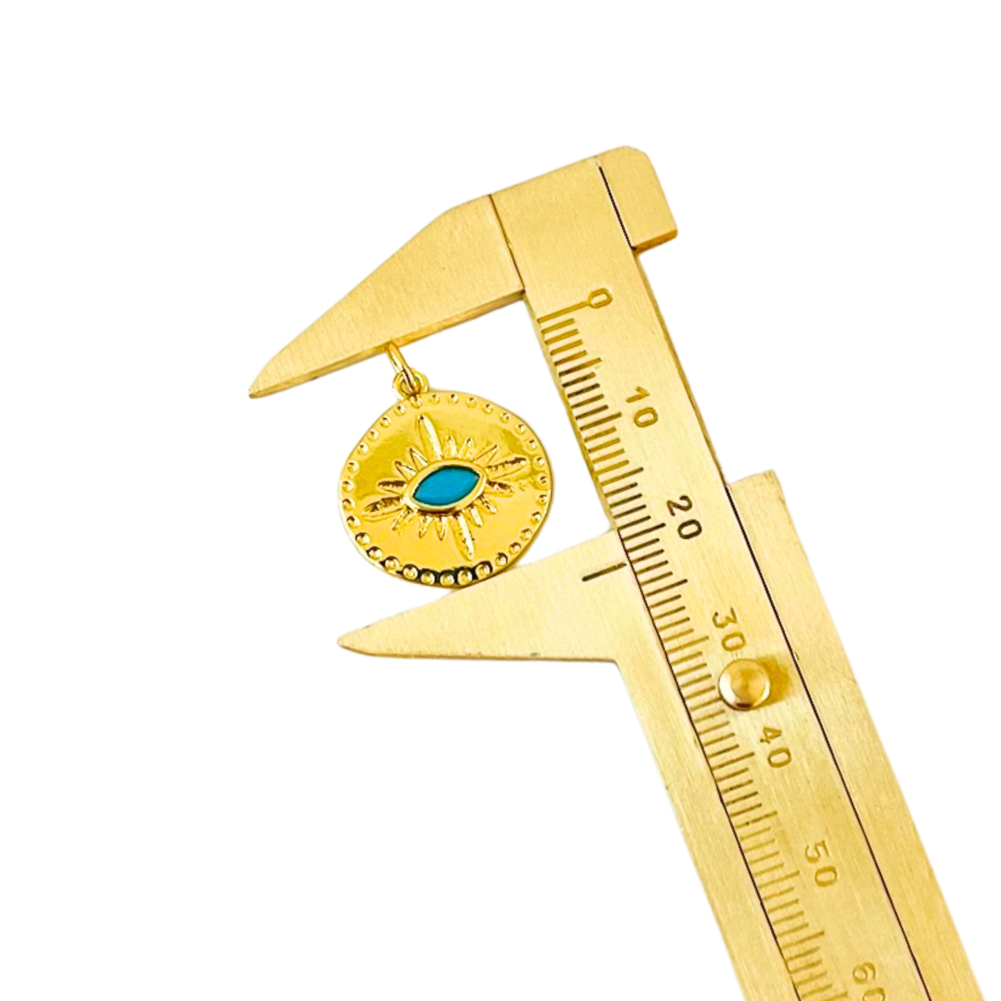 Turquoise Evil Eye Pendant Necklace - Gold Plated Protection Jewellery Necklace