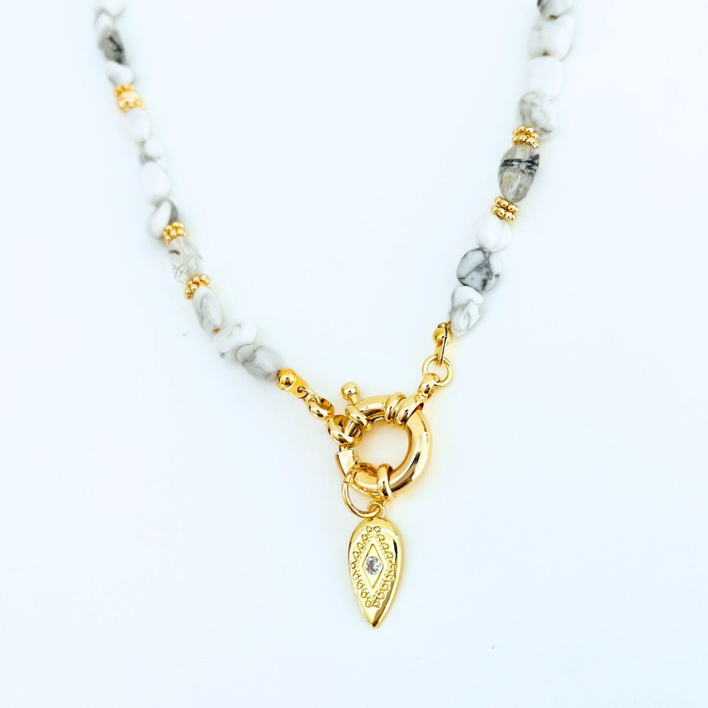 Evil Eye Tear Drop Pendant | Gold Plated Protection Charm Necklace