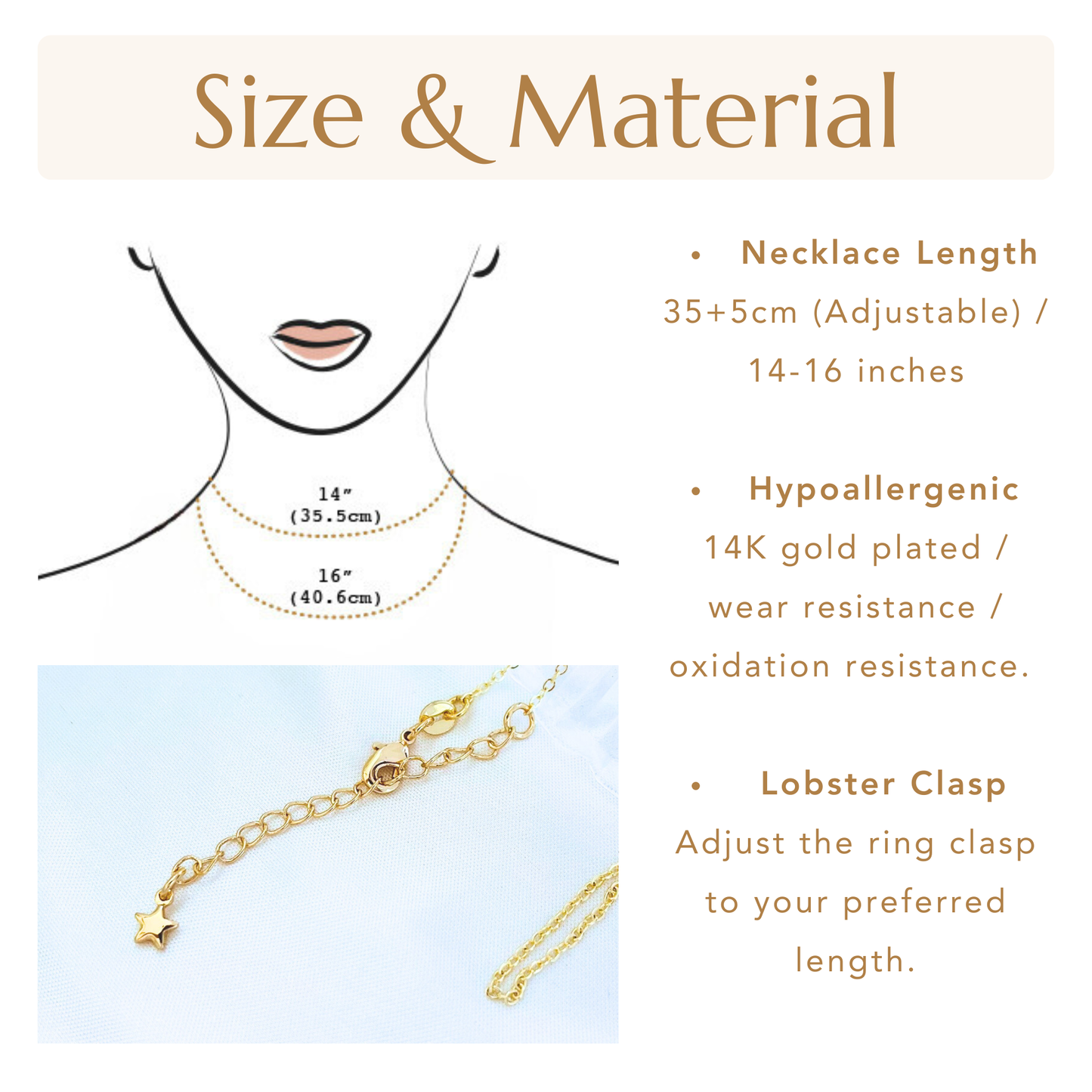 Gold Star Christmas Necklace - Snowflake, Pinecone & Reindeer Charm