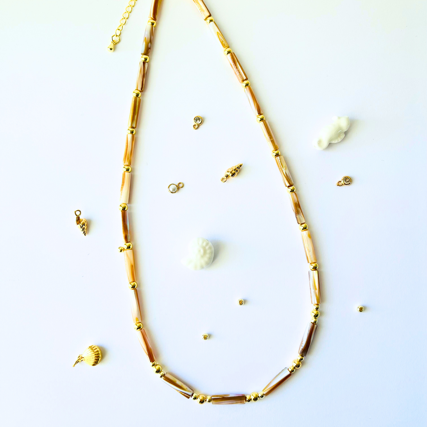 Brown Natural Shell Necklace Gemstone Necklace