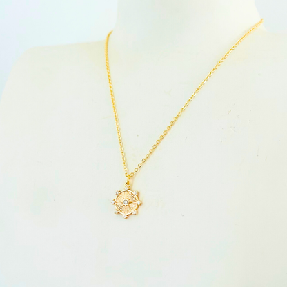 CZ Eight-Pointed Star Pendant Necklace - Gold Plated Layering Jewellery Necklace