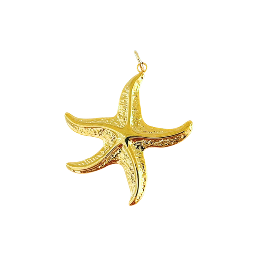 Coastal Starfish Charm Pendant Ocean Jewellry - Gold Plated Interchangeable Jewelry Pendant
