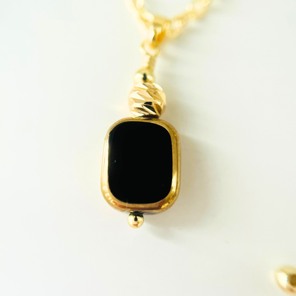 Clear Glass Bead Pendant Necklace - 3 Chain Styles Available