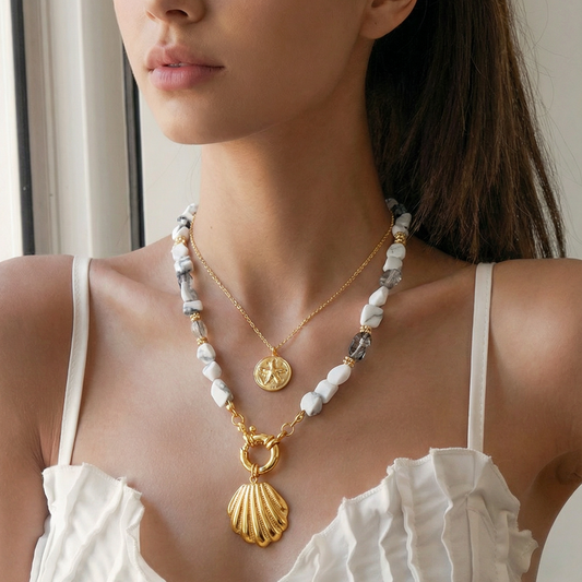 Ocean Treasures | Scallop Shell Pendant | 14K Gold Plated Interchangeable Pendant