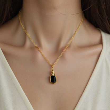 Clear Glass Bead Pendant Necklace - 3 Chain Styles Available