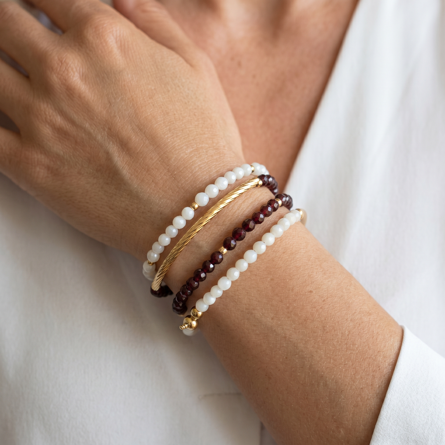 Gemstone Faceted Bracelet | Delicate Natural Stone