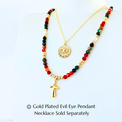 Indian agent gemstone with Carnelian Gemstone Necklace Customizable Bubble Letter Pendant Initial Charm Gemstone Necklace