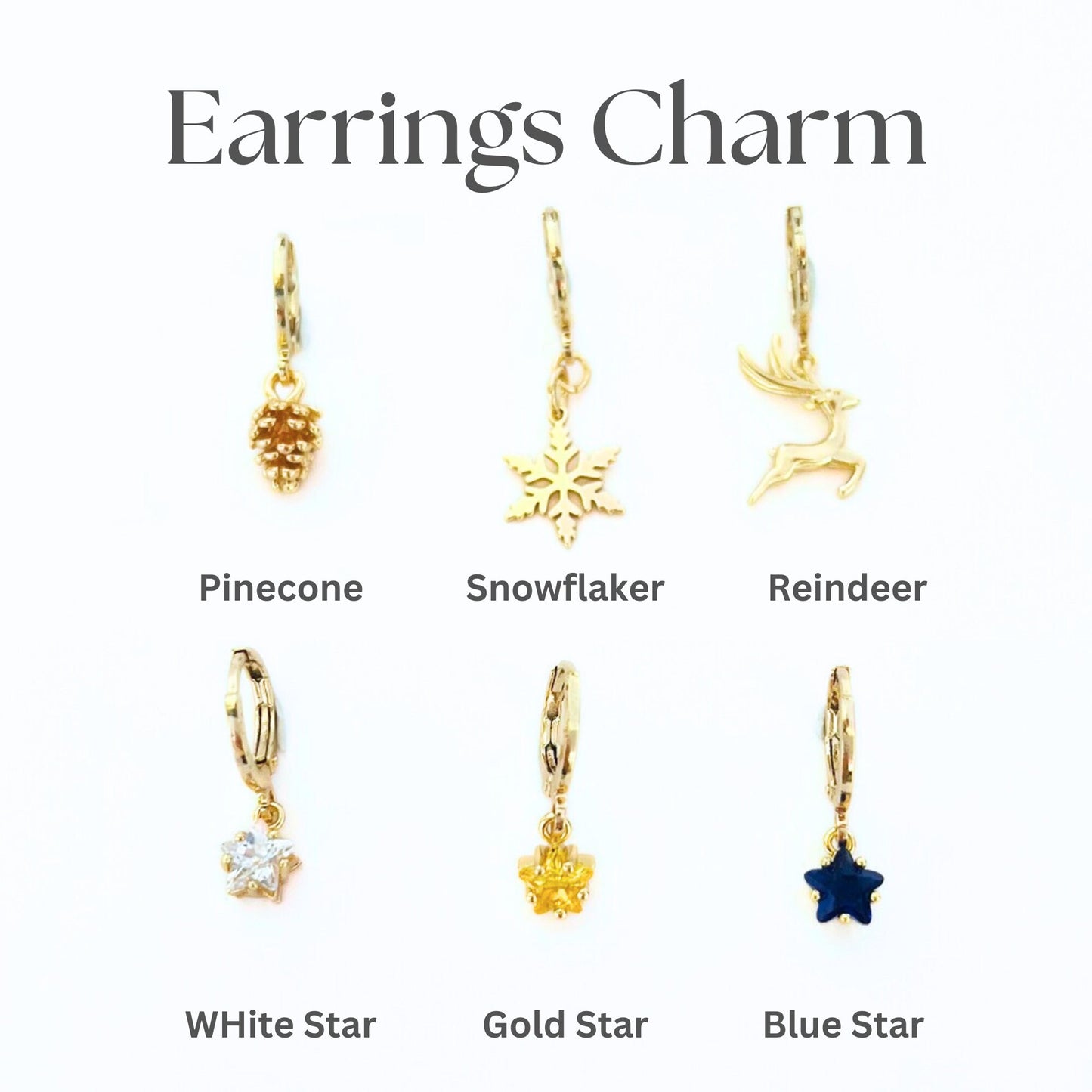 Christmas earrings, hoops earrings, Christmas gift for women, Christmas jewelry gifts,  jewelry gifts for girls, Christmas gift, hoop earrings set, multiple piercings,ear piercings set, star earrings, Gemstone Earrings, hoops earrings with charm