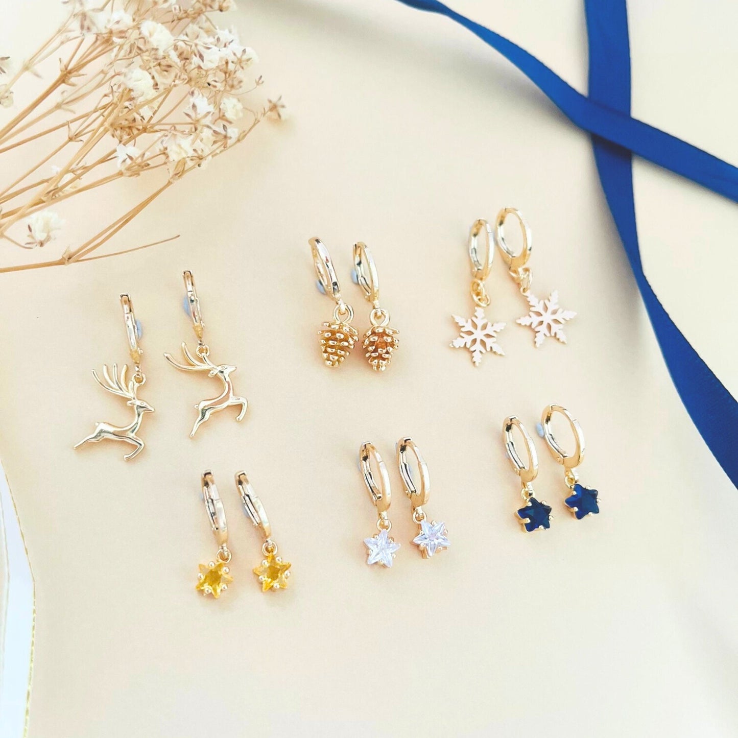 Christmas earrings, hoops earrings, Christmas gift for women, Christmas jewelry gifts,  jewelry gifts for girls, Christmas gift, hoop earrings set, multiple piercings,ear piercings set, star earrings, Gemstone Earrings, hoops earrings with charm