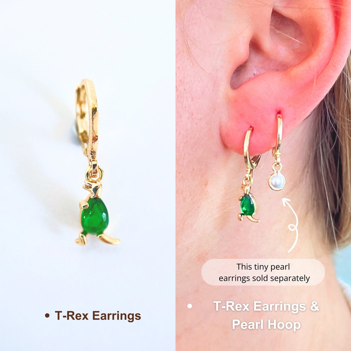 Dinosaur earrings hoop gold Dino earrings t-rex earrings cute girl gift daughter birthday gift kid dinosaur jewelry hoops dangle earrings