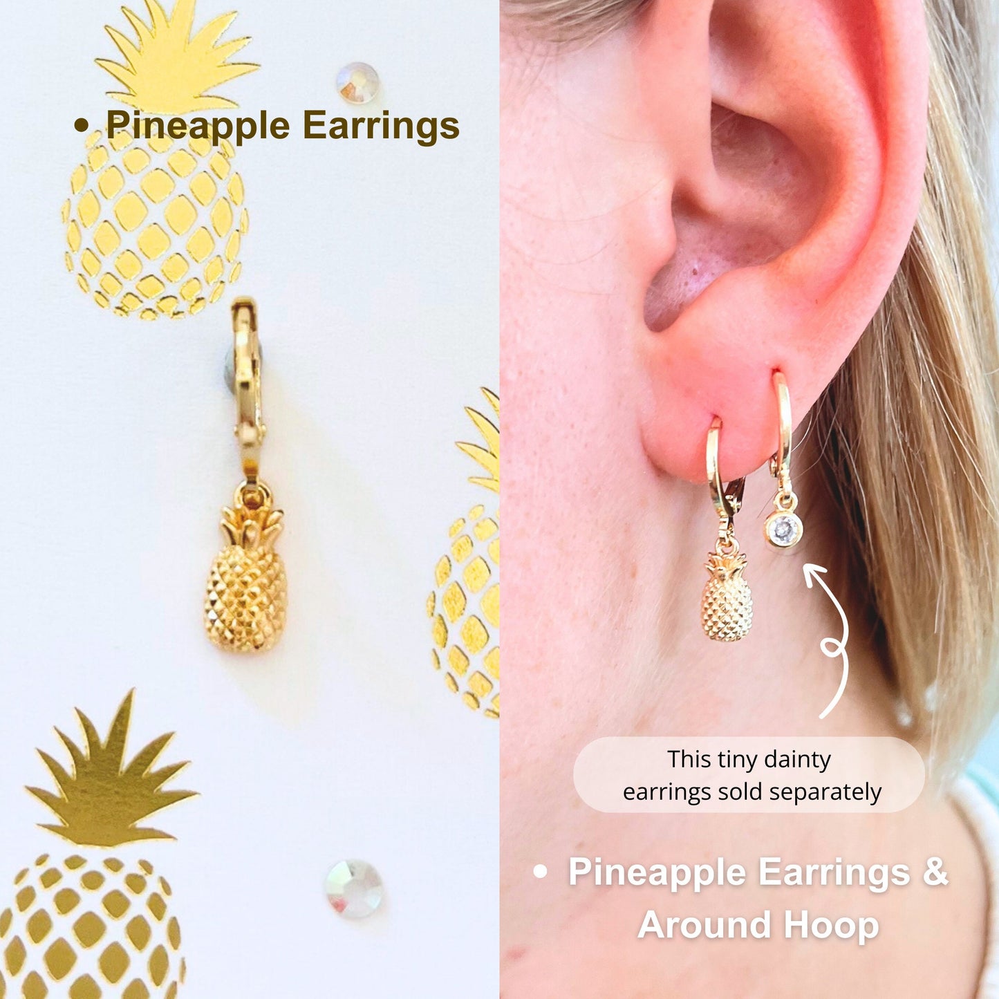 Fruit earrings set cherry earrings strawberry gift for girl hoops gold jewelry birthday gift Botanical earrings daughter gift cute earrings