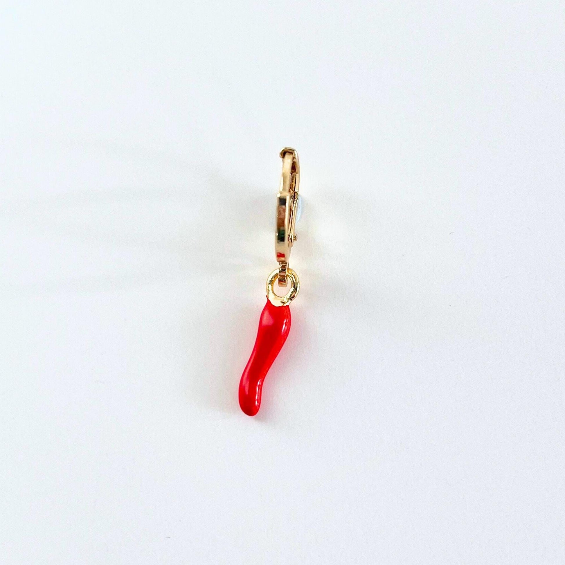 Red Chili Pepper Earrings Gold Plated Hoops Chili Charm Amulet Symbol Jewelry Cornicello Pendant Plant Lover Gift Cottagecore Present Friend