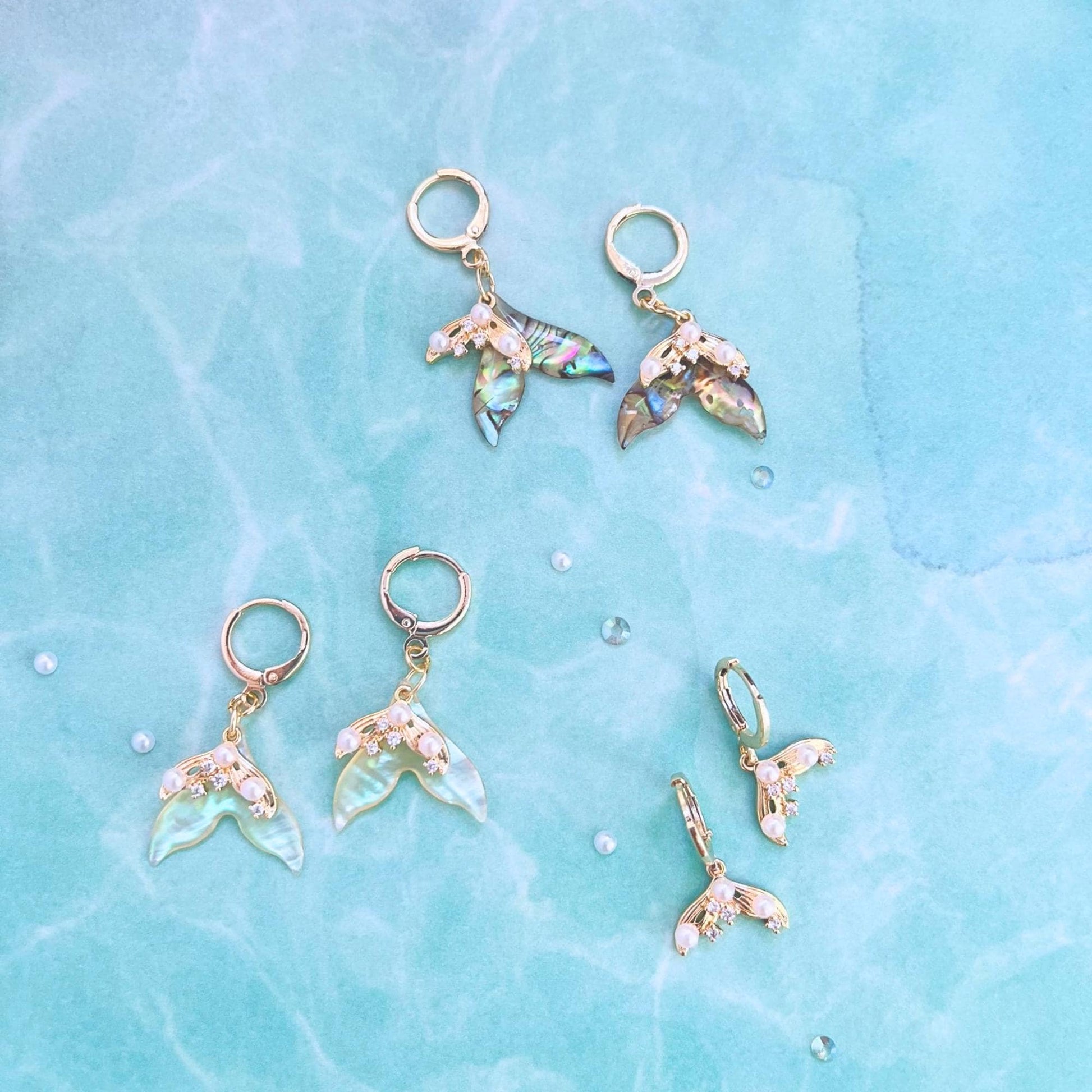 Mermaid tail earrings Mermaid earrings hoop earrings ear piercing set earrings set for girls birthday gift mermaid party jewelry set mermaid