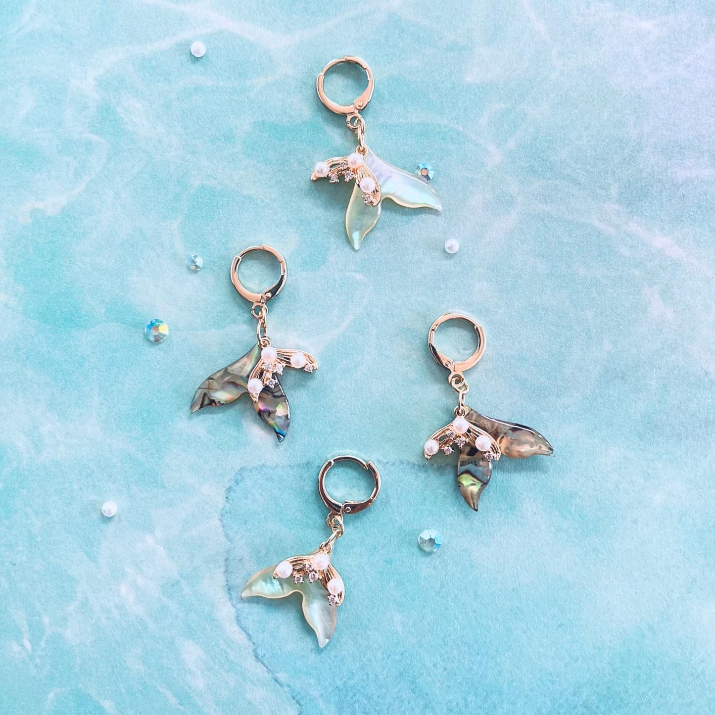 Mermaid tail earrings Mermaid earrings hoop earrings ear piercing set earrings set for girls birthday gift mermaid party jewelry set mermaid