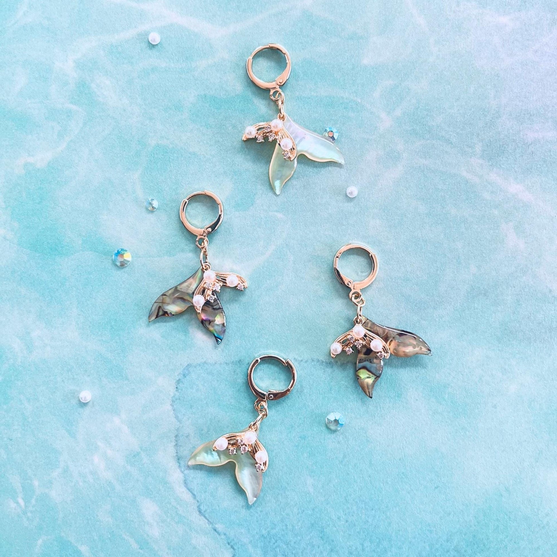 Mermaid tail earrings Mermaid earrings hoop earrings ear piercing set earrings set for girls birthday gift mermaid party jewelry set mermaid