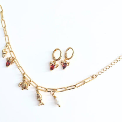 Lobster Earrings Animal Jewellery Sealife Ocean Charm Sea Beach Gold Plated Hoop Earrings Girl Birthday Gift Ocean Lover Jewelry BBF Present