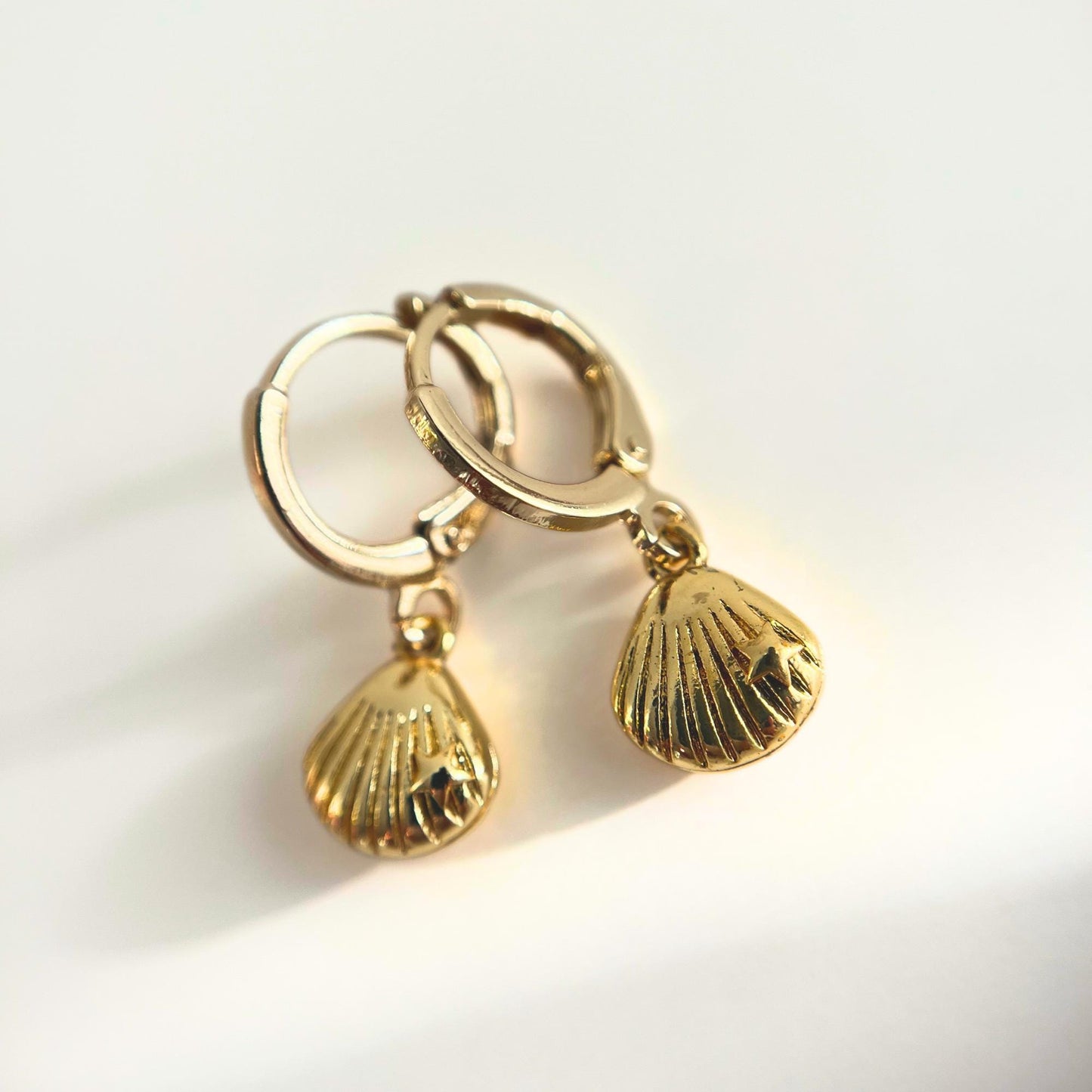 Scallop Earrings Shell Jewellery Sealife Ocean Charm Sea Beach Gold Plated Hoop Earrings Girl Birthday Gift Ocean Lover Jewelry BBF Present